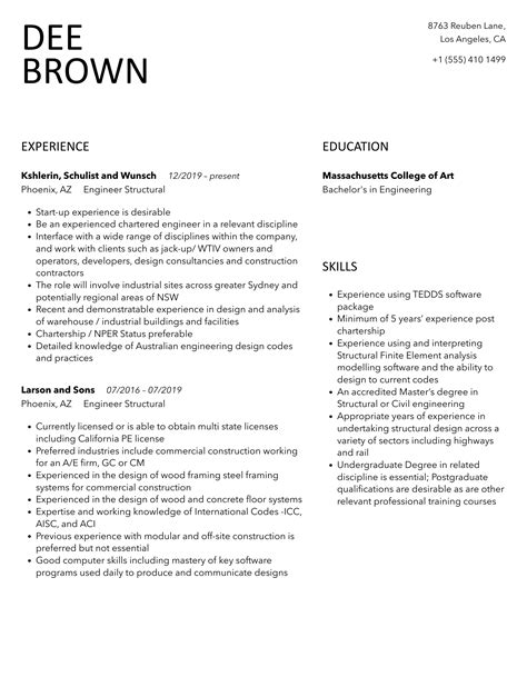 Structural Projectleader Resume Sample に対する画像結果