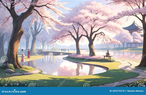 Image result for Hanami in Spring Drawing