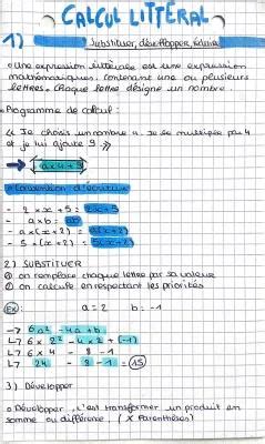 Image result for Calcul Litteral 5Eme