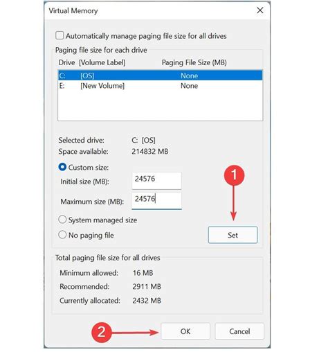 Afbeeldingsresultaten voor Virtual Memory Adjustment