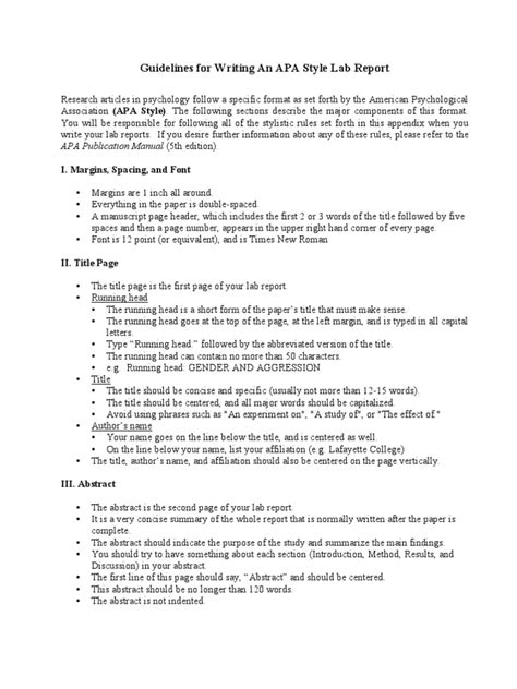 Introduction Lab Report APA Format に対する画像結果