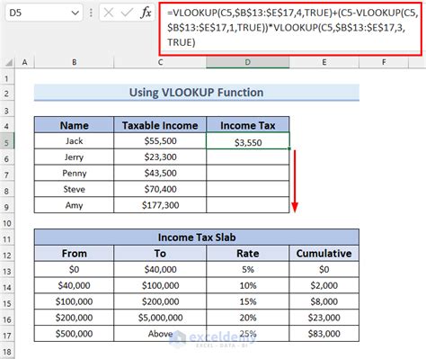 Toradh íomhá ar Excel Formula for Tax Calculation