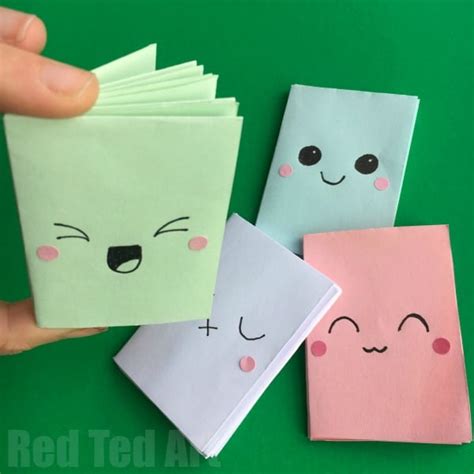 DIY Mini Notebook From A Sheet Of Paper - Red Ted Art - Kids Crafts