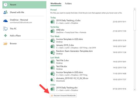 How to Recover Unsaved Excel File に対する画像結果