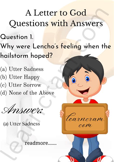 Class 10 English Chapter 1 a Letter to God Most Question に対する画像結果