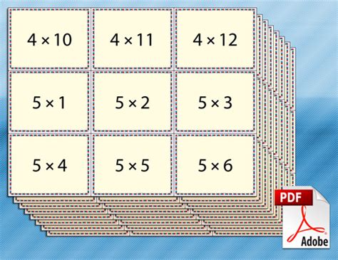 Image result for Free Printable Multiplication Flash Cards PDF