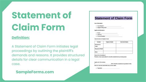Image result for Statement of Claim Form