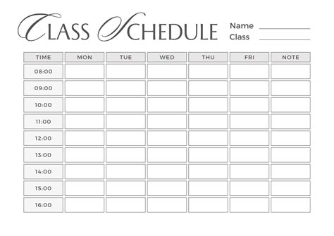 Bildergebnis für Elementary Class Schedule Template