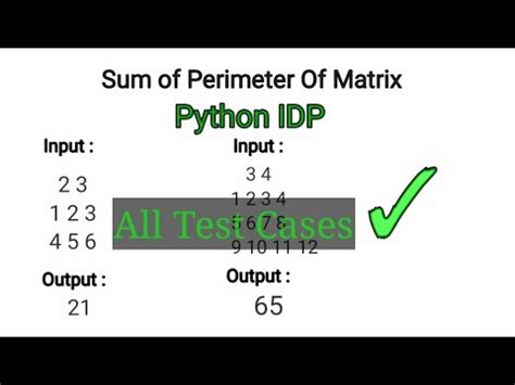 Image result for Perimeter of a Matrix in Python