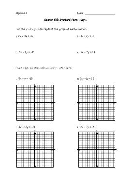Standard Form Worksheet Algebra 1 に対する画像結果