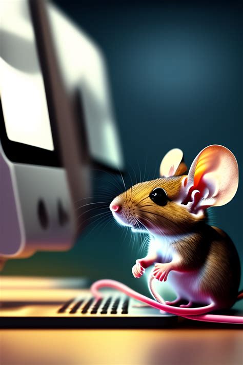 Toradh íomhá ar Animated Cartoon Mouse and Computer