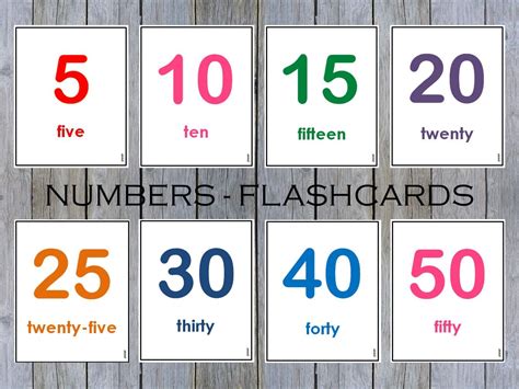 Image result for Number Flash Cards 41 to 50