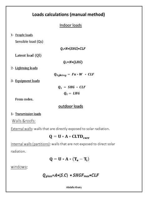 Image result for Load Calculation Mnual PDF