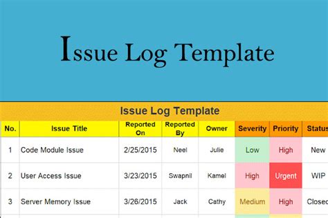 Afbeeldingsresultaten voor Error Tracking Log Template