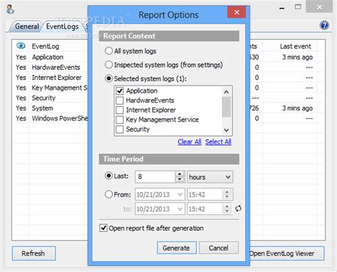 EventLog Inspector に対する画像結果