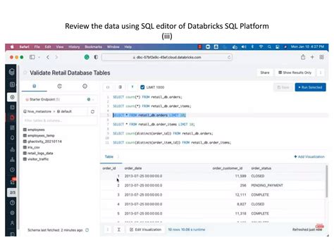 Databricks UI SQL Editor に対する画像結果