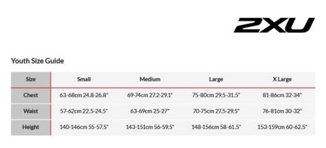 Image result for 2XU Compression Size Chart
