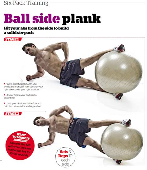 Swiss Ball Side Plank Exercise for Core | Plank Exercises Routine ...