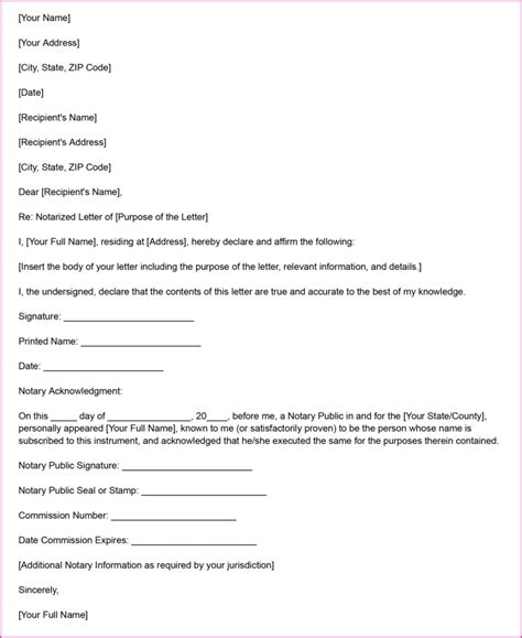 Image result for Notarized Letter Form