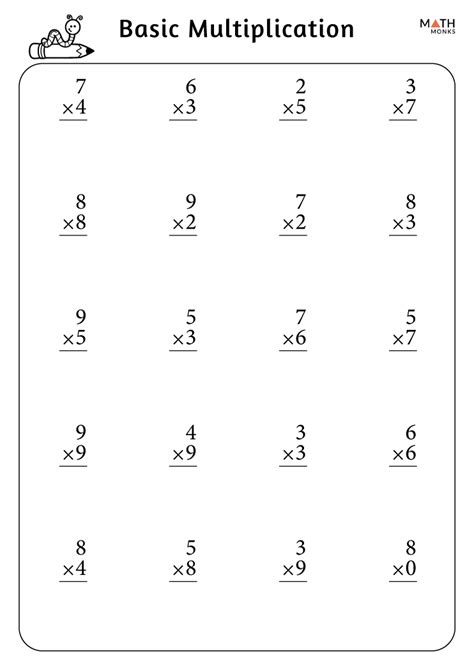 Image result for Worksheet in Math Multiplication