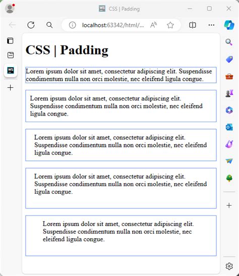 Toradh íomhá ar Padding CSS Top Bottom Left Right