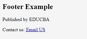 Toradh íomhá ar HTML Footer Tag