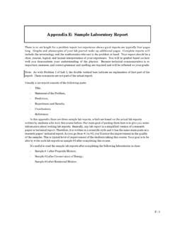 Image result for Sample Appendix in Lab Report