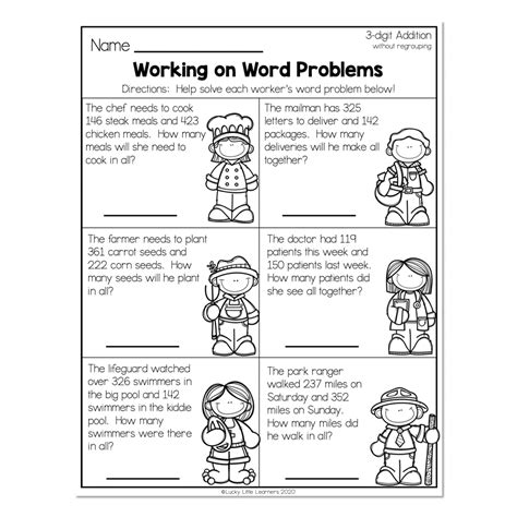 Image result for Math Worksheets Grade 2 3-Digit Addition
