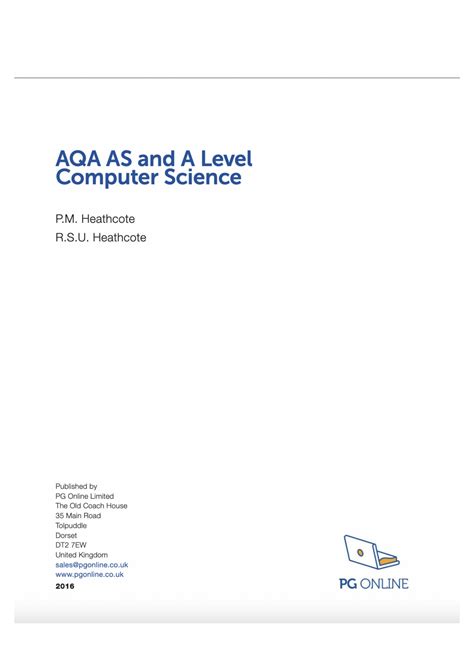 Image result for Computer Science a Level Study PDF