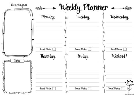 Image result for Weekly Planner Printable Pages