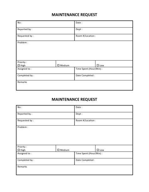 Image result for Printable Maintenance Work Order Form