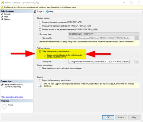 Bildergebnis für SSMS Restore Database