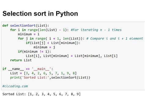 Separation of Numbers Using Selection Sort Python に対する画像結果