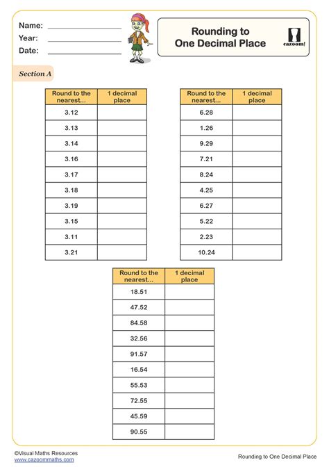 Toradh íomhá ar Master Maths Worksheet 34 Decimal Numbers