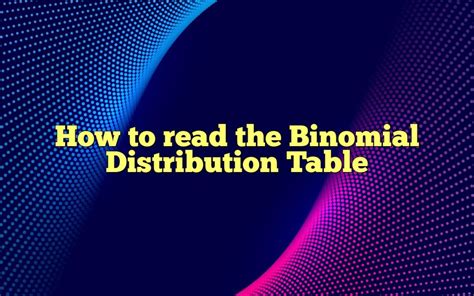 Table of Binomial Distribution に対する画像結果