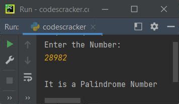 Image result for Python Program to Print Palindrome