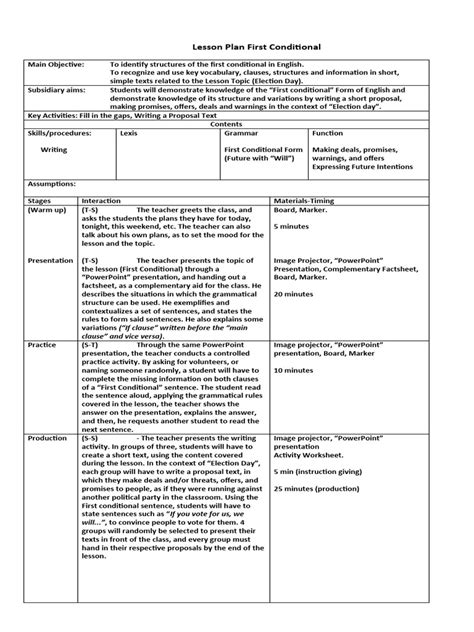 Image result for For ESL Timeline First Conditional A2 Lesson Plan Template