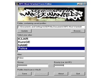 NFS ProStreet Save Editor എന്നതിനുള്ള ഇമേജ് ഫലം