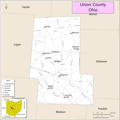 Image result for Union County Ohio Zip Code Map