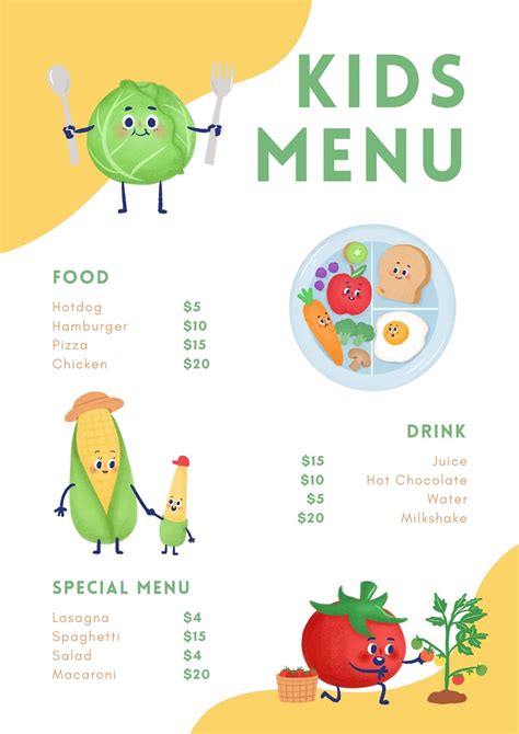 Image result for Kids Menu Template Build Your Own