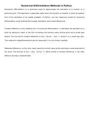 Numerical Differentiation Python に対する画像結果