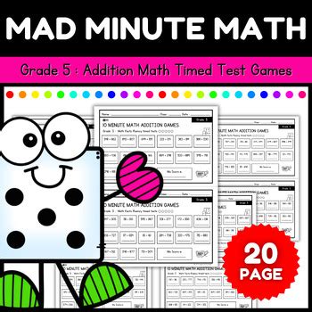 Toradh íomhá ar Math Facts Addition 5th Grade