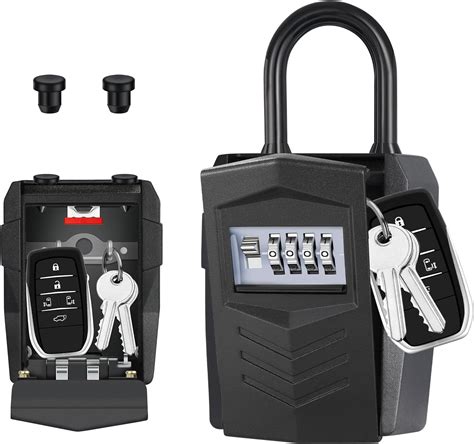 ZHEGE Padlock Key Safe, Large Car Key Lock Box Outdoor for over 10 Home ...