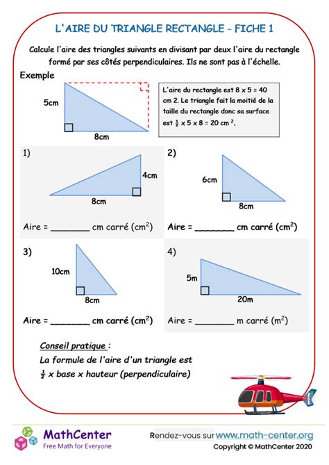Afbeeldingsresultaten voor Formule Aire Triangle Rectangle