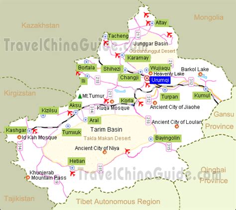 Afbeeldingsresultaten voor Map of Xinjiang Cities