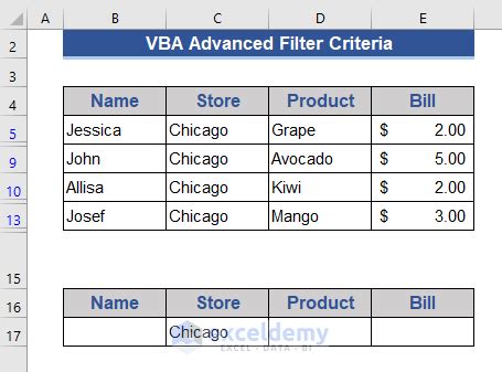 Image result for Filter VBA Code