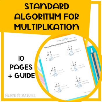 Image result for Standard Algorithm Multiplication Cheat Sheet