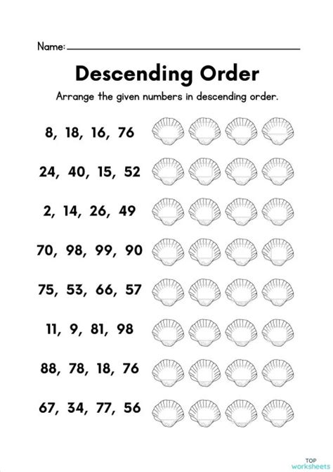 Image result for Ordering Numbers Math Worksheets