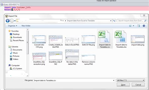 How to Import Data in Teradata SQL Assistant に対する画像結果