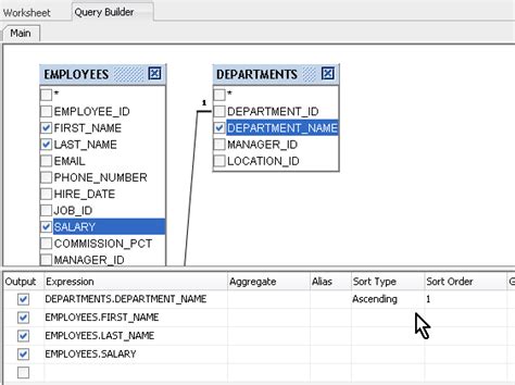 Query Designer Oracle に対する画像結果